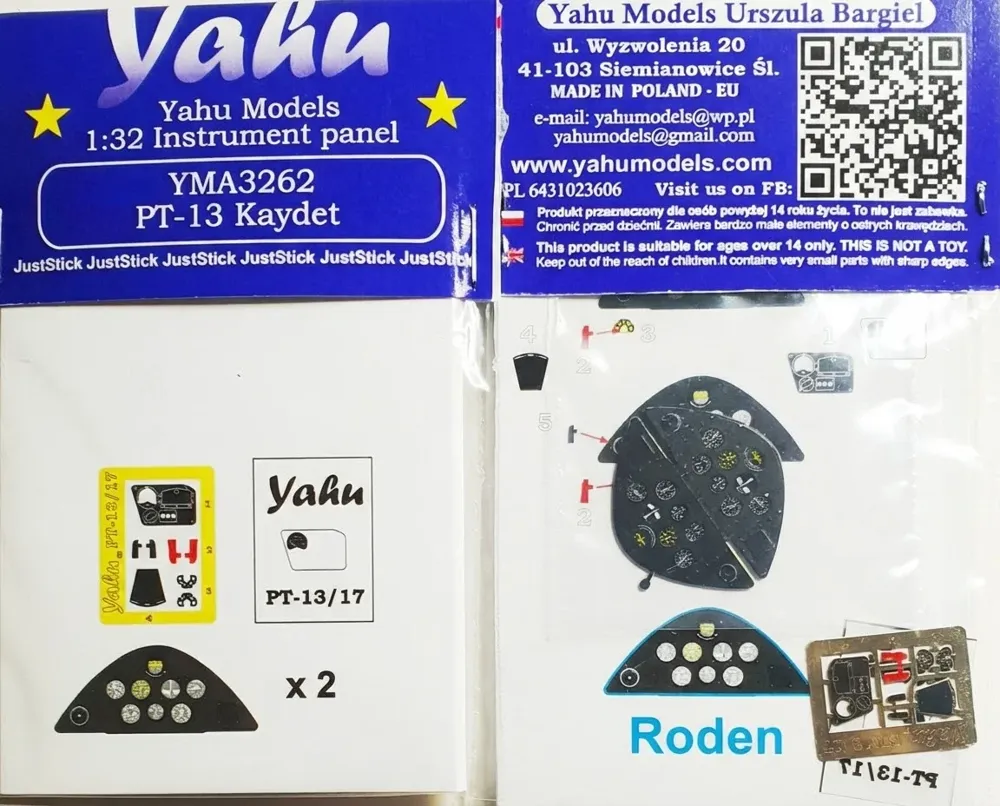 Laserově řezaný přístrojový panel Yahu Models YMA3261 pro Fw-190A-5 v měřítku 1/32