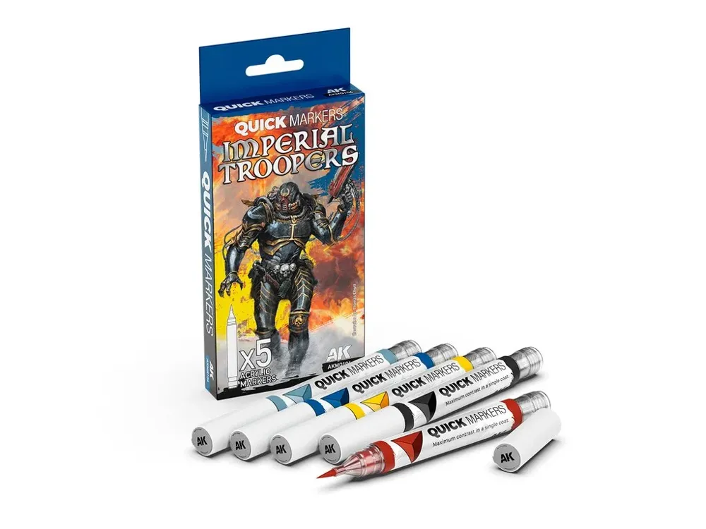 Sada pěti kontrastních fixů AK Interactive Quick Marker AKMQ104 Imperial Troopers