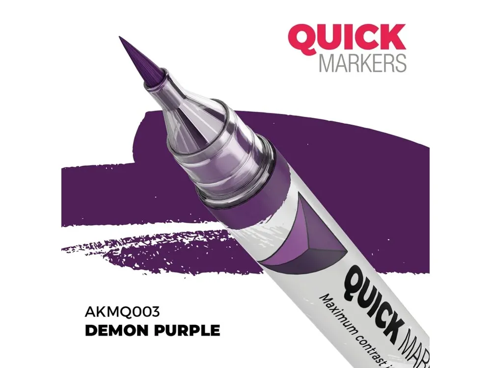Marker s kontrastní barvou AK Quick Marker AKMQ003 démonická fialová (Demon Purple)