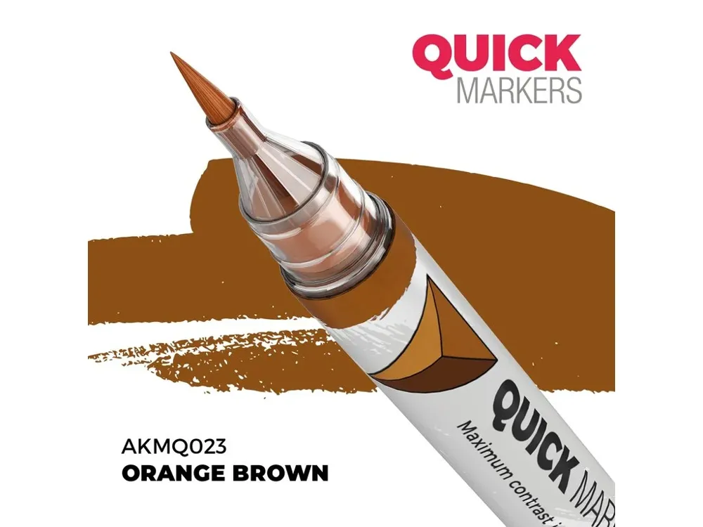 Marker s kontrastní barvou AK Interactive Quick Marker AKMQ023 oranžově hnědá (Orange Brown)