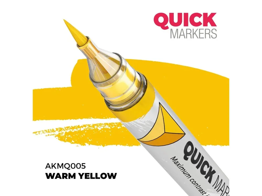 Marker AK Quick Marker AKMQ005 teplá žlutá (Warm Yellow) pro kontrastní malování miniatur