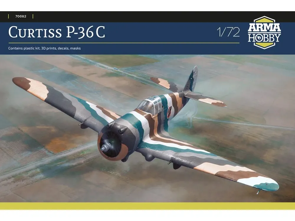 Krabice stavebnice Arma Hobby 70082 Curtiss P-36C v měřítku 1/72