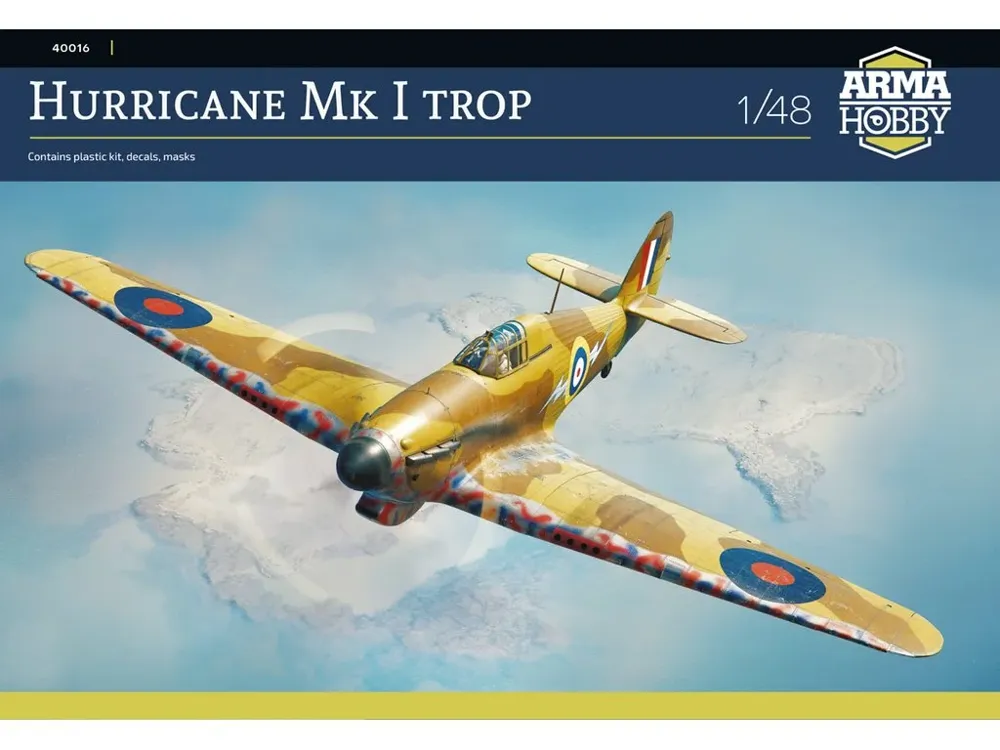 Krabice stavebnice Arma Hobby 40016 Hawker Hurricane Mk I Trop v měřítku 1/48