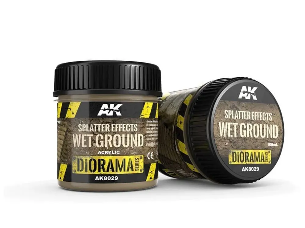 Lahvička AK Interactive AK8029 Splatter Effects Wet Ground, akrylový efekt vlhké zeminy, 100 ml