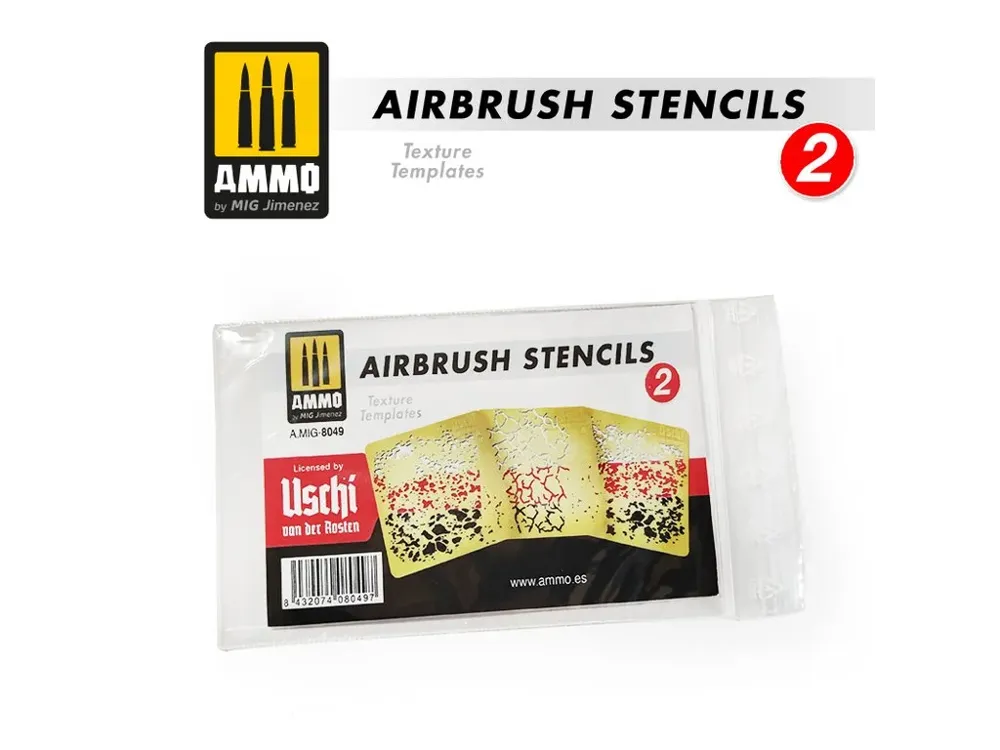 Sada šablon pro airbrush AMMO Mig A.MIG-8049 Airbrush Stencils #2