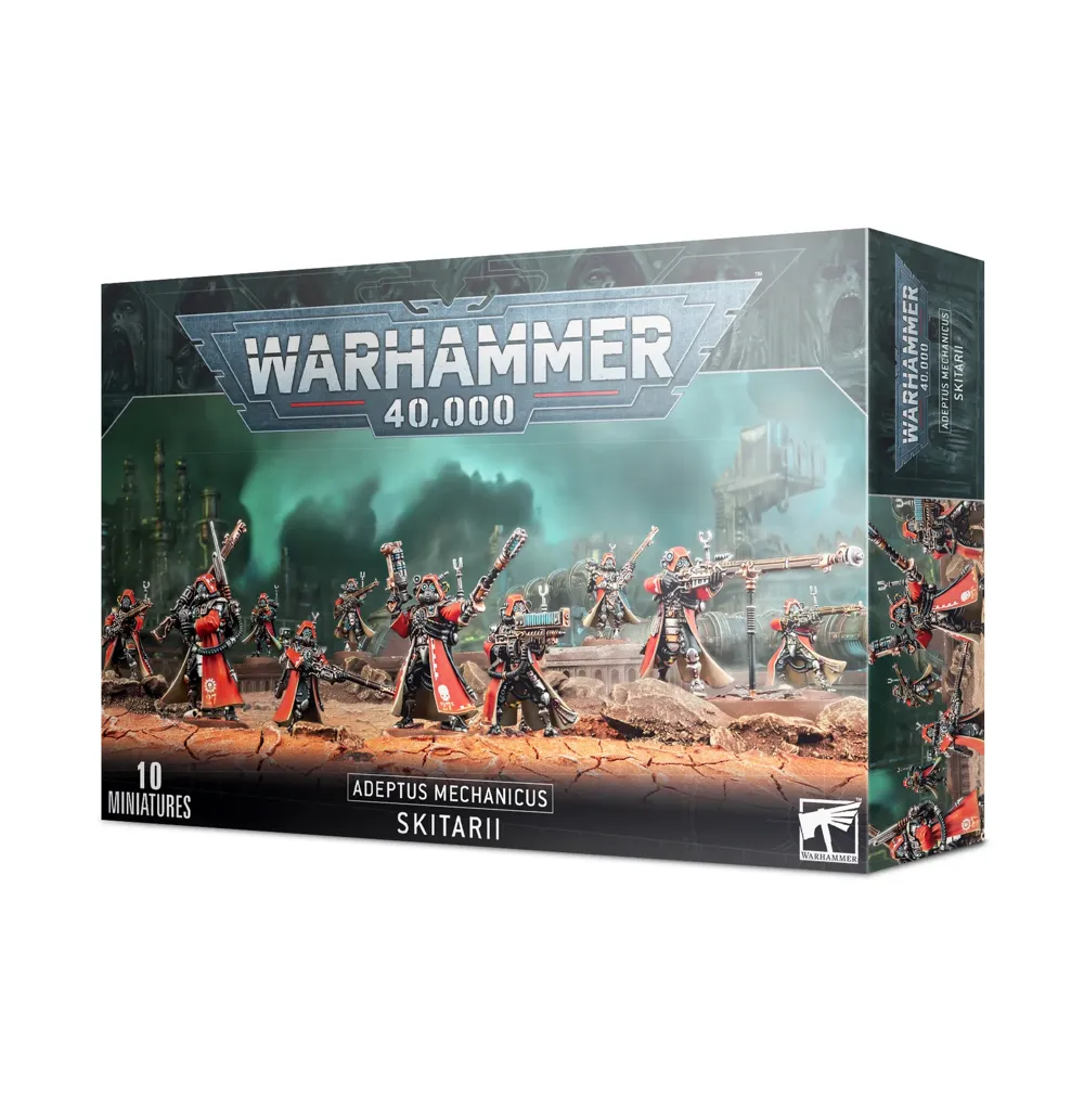 Krabice stavebnice Games Workshop Adeptus Mechanicus: Skitarii, 10 figurek v měřítku 1:56