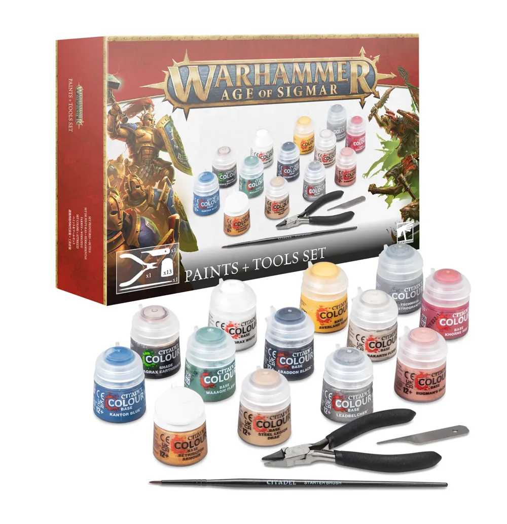 Sada barev a nářadí Games Workshop Warhammer Age of Sigmar 80-17 s 13 barvami Citadel 12 ml