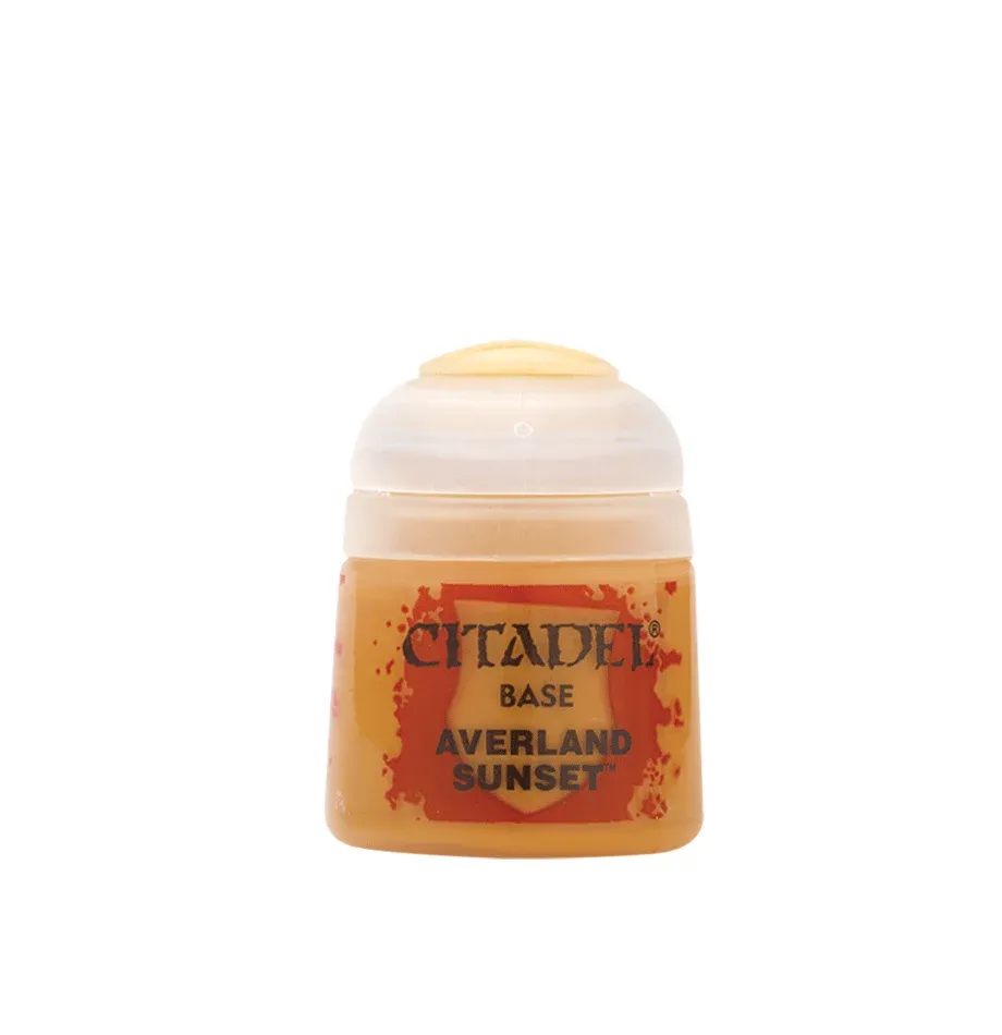Kelímek akrylové barvy Citadel Base Averland Sunset 12 ml, žlutý odstín