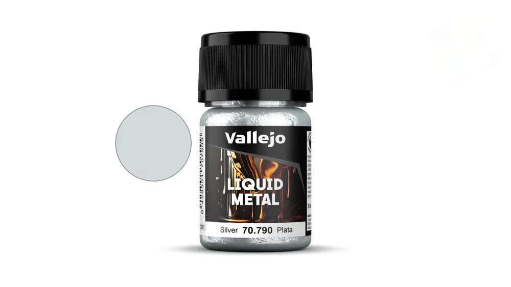 Lahvička metalické barvy Vallejo Liquid Metal 70790 stříbrná 35 ml