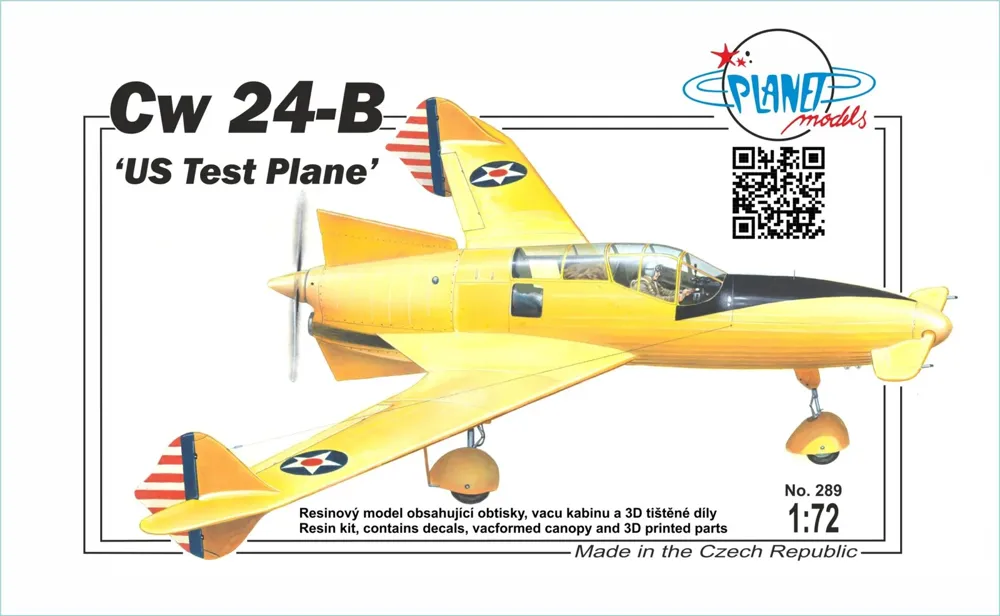 Krabice stavebnice Planet Models PLT289 Curtiss CW-24B v měřítku 1/48