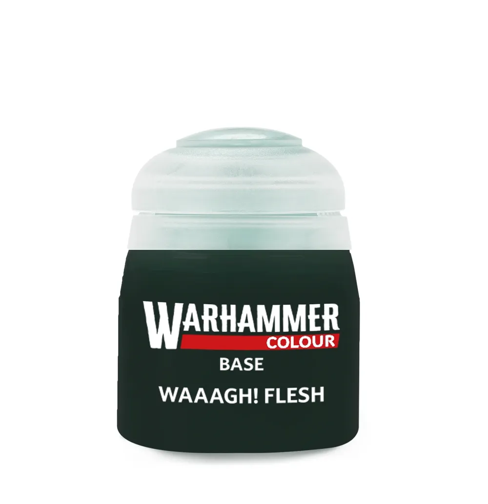 Lahvička akrylové barvy Games Workshop Citadel Base 21-13 Waaagh! Flesh 12 ml