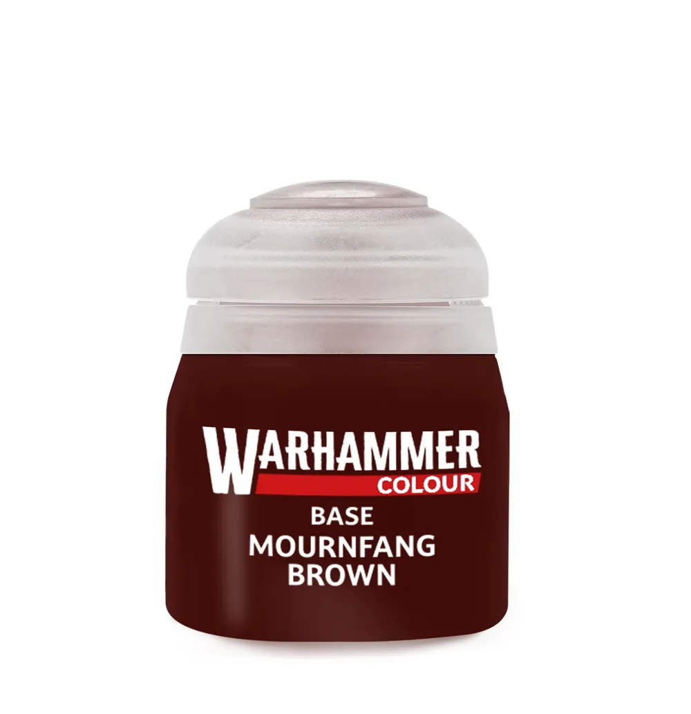 Lahvička akrylové barvy Citadel Base Mournfang Brown 12 ml, tmavě hnědý odstín