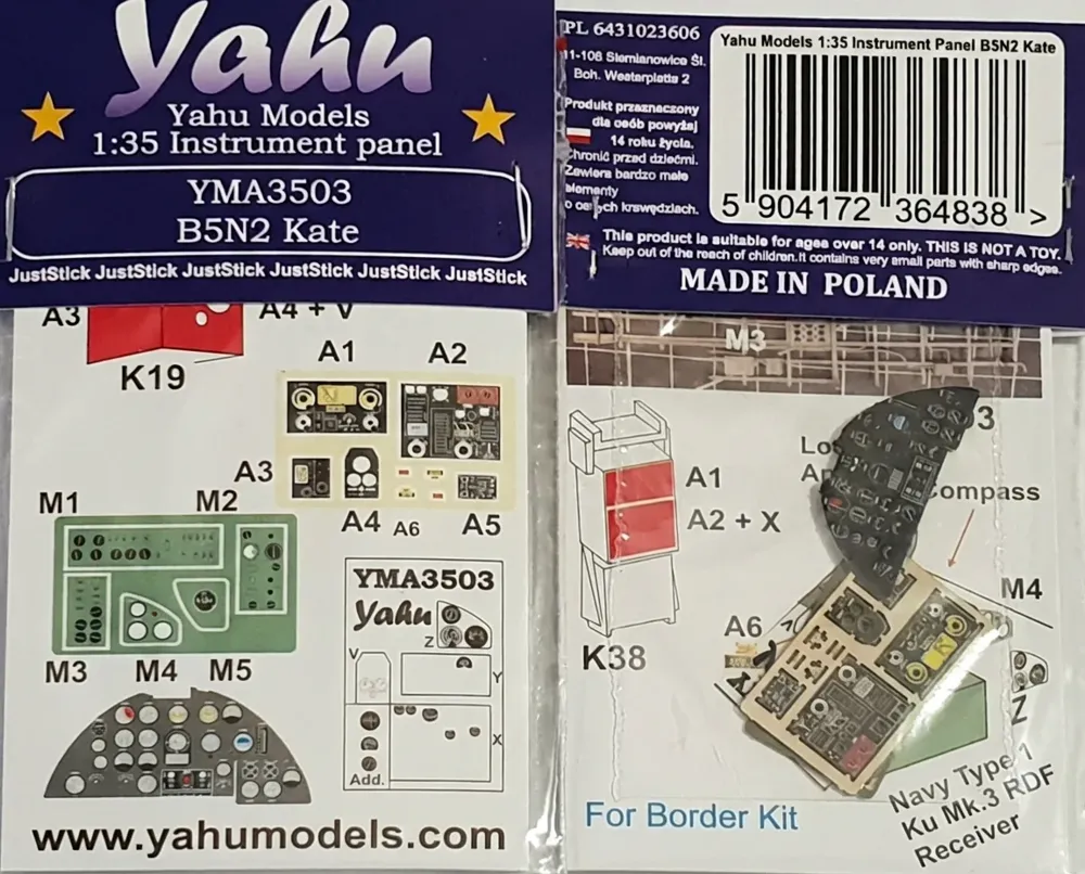 Předmalovaný fotolept Yahu Models YMA3503 – přístrojová deska B5N Kate 1/35