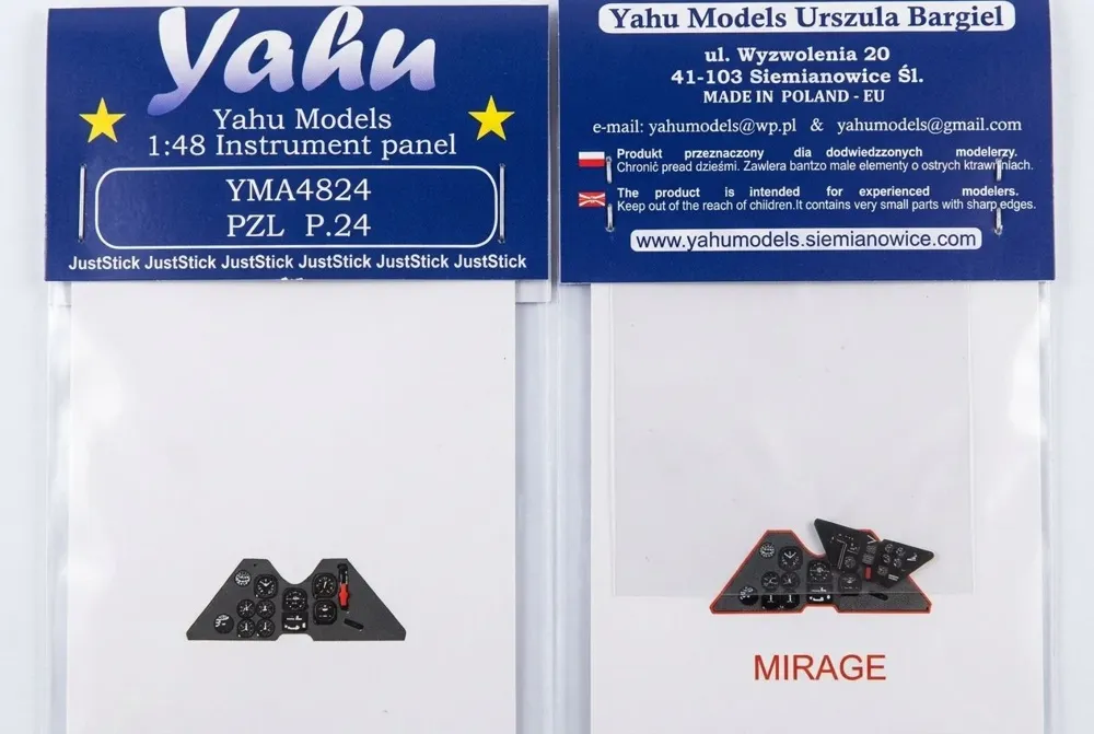 Kolorovaný fotolept Yahu Models YMA4824 – přístrojová deska PZL P.24 A/C v měřítku 1/48