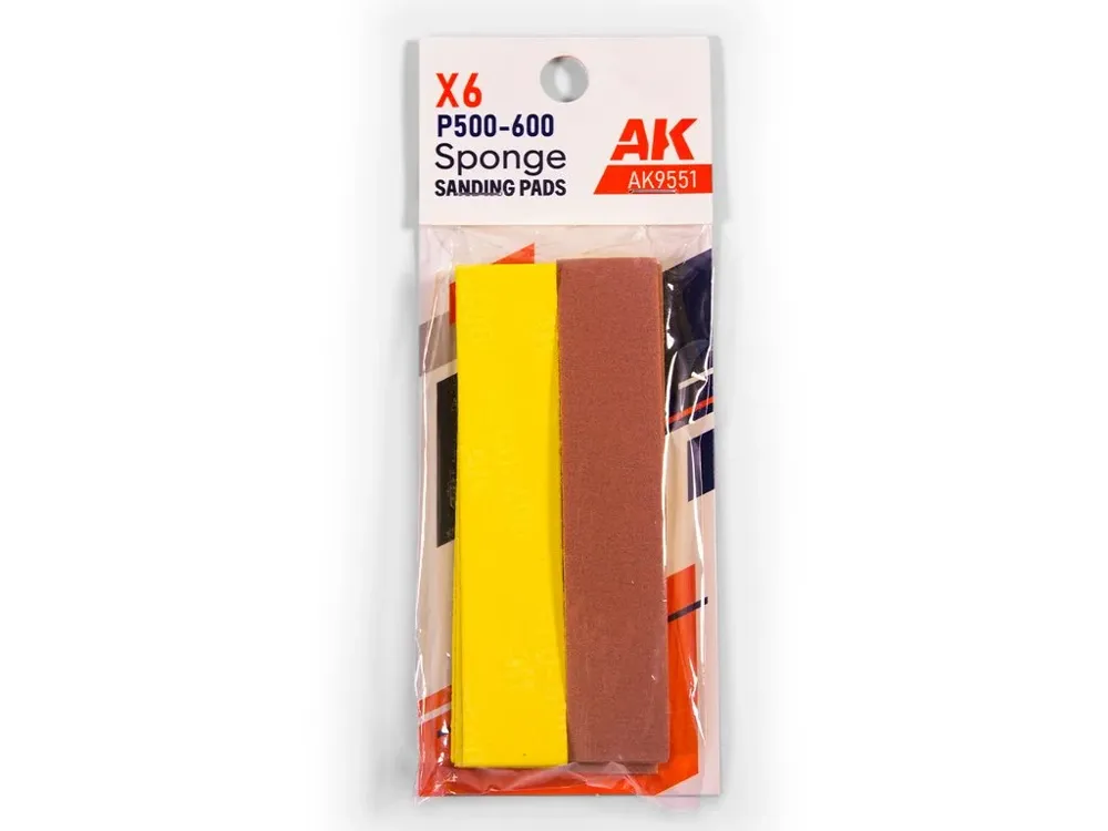 Brusná houbička AK Interactive AK9551 Precision Sanding Sponge P500-600, balení 6 kusů