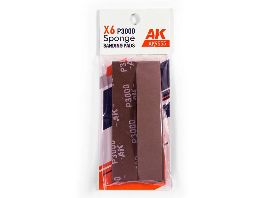 Brusné houbičky AK Interactive AK9555 Precision Sanding Sponge P3000, balení 6 ks