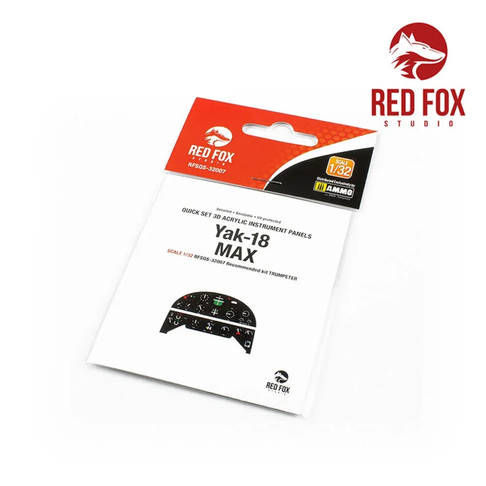 3D přístrojové panely Red Fox Studio Quick Set RFSQS-32007 pro Yak-18 Max v měřítku 1/32