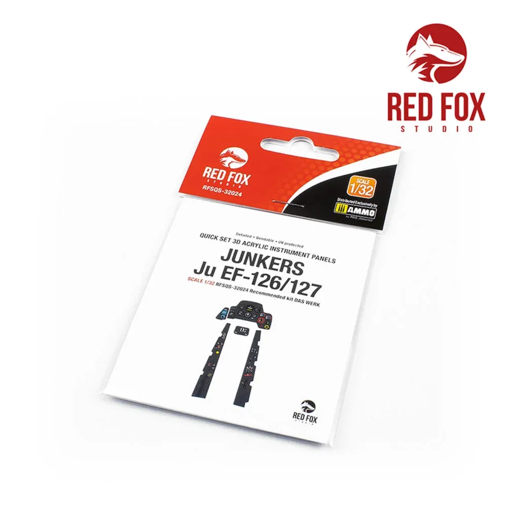 Red Fox Studio Quick Set 3D přístrojové panely 1/32 Junkers Ju EF-126/127 pro stavebnici Das Werk