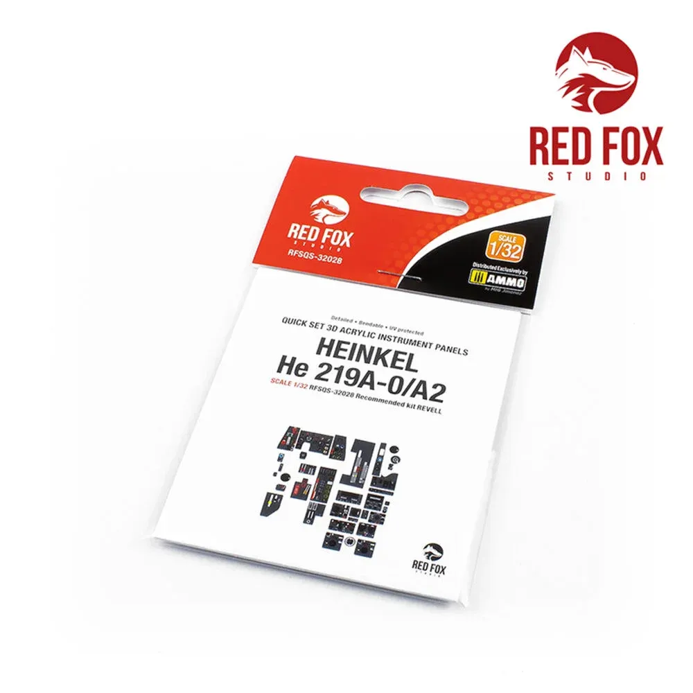 Red Fox Studio Quick Set 3D přístrojové panely 1/32 pro Heinkel He 219A-0/A2 (Revell)
