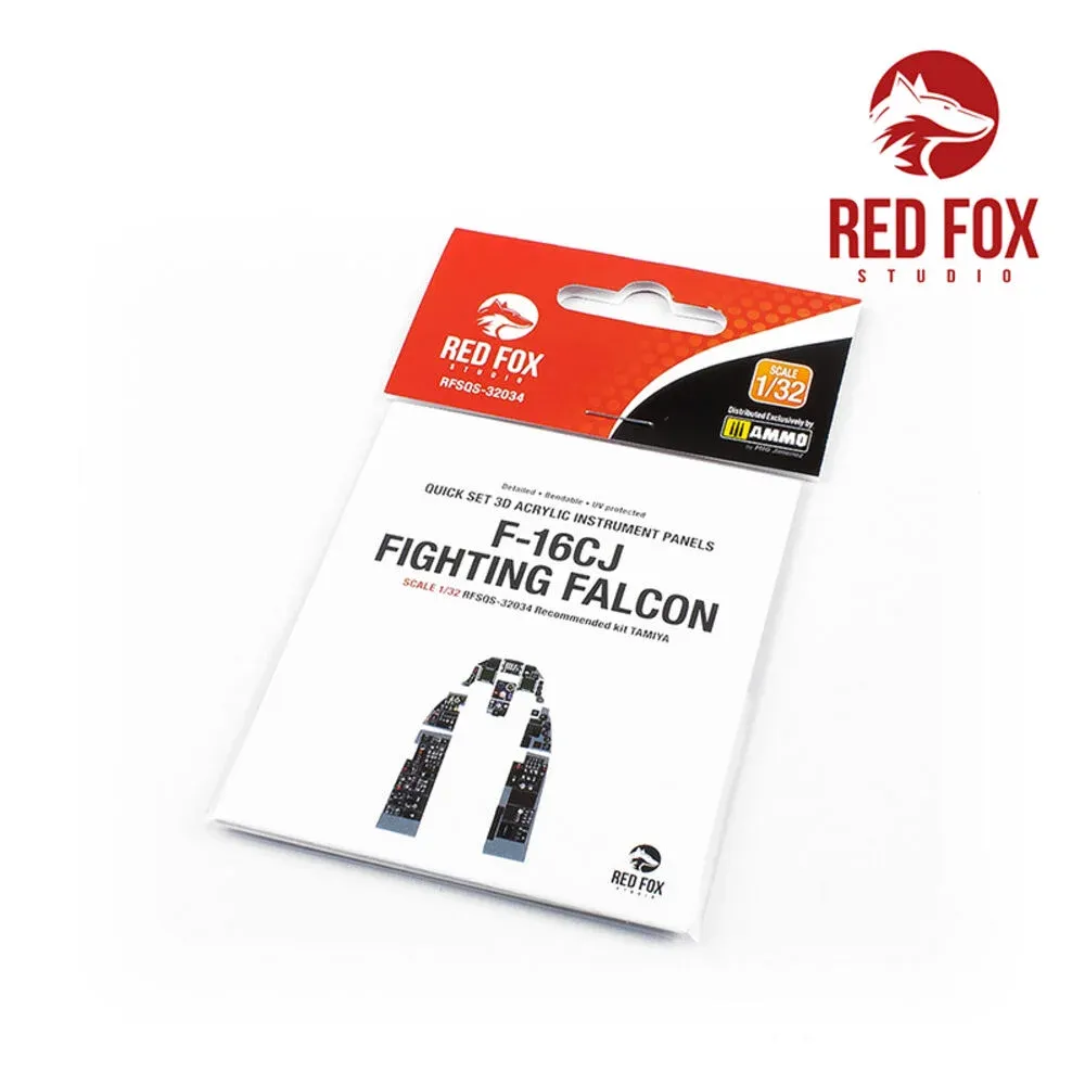 3D přístrojové panely Red Fox Studio RFSQS-32034 pro F-16CJ Fighting Falcon v měřítku 1/32