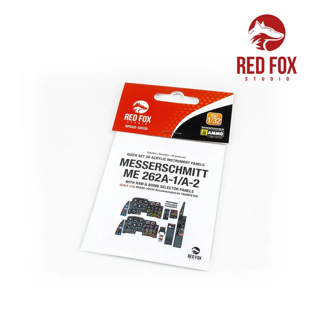 Red Fox Studio RFSQS-32035 3D přístrojové panely 1/32 pro Messerschmitt Me 262A-1/A-2