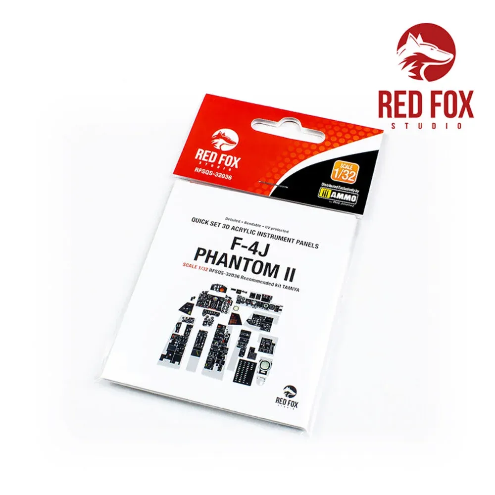 Sada 3D přístrojových panelů Red Fox Studio Quick Set RFSQS-32036 pro F-4J Phantom II 1/32