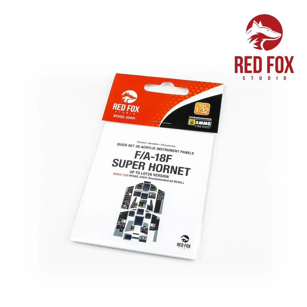 3D přístrojové panely Red Fox Studio 1/32 F/A-18F Super Hornet pro stavebnici Revell