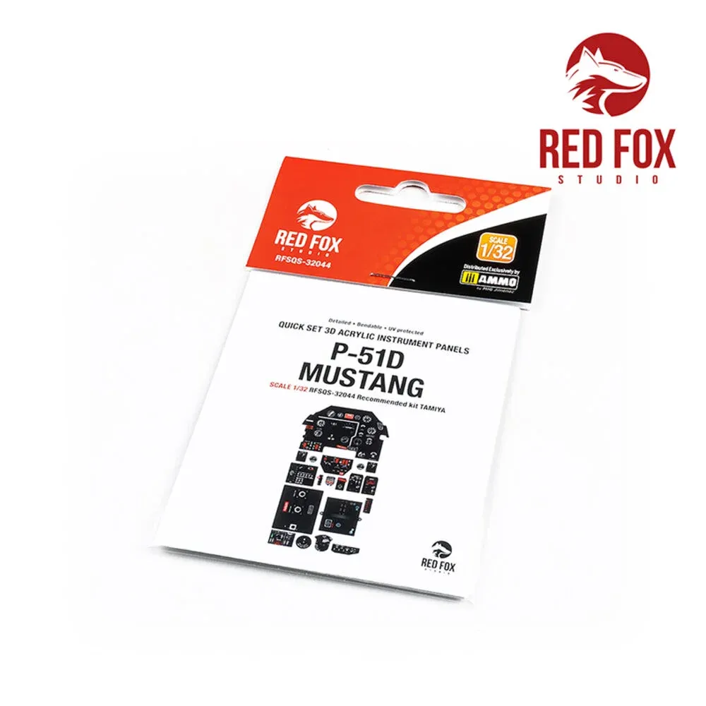 Red Fox Studio Quick Set RFSQS-32044 3D přístrojové panely pro P-51D Mustang 1/32