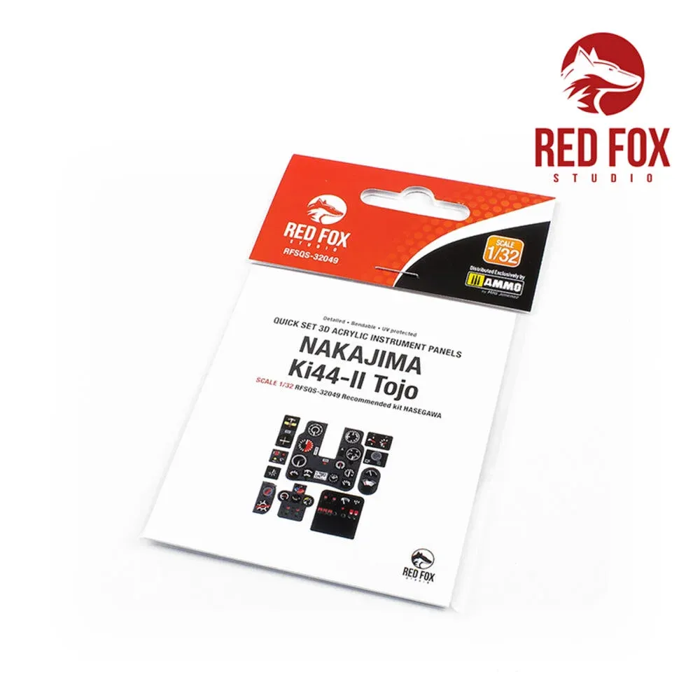 Sada 3D přístrojových panelů Red Fox Studio RFSQS-32049 pro Nakajima Ki-44-II Tojo v měřítku 1/32