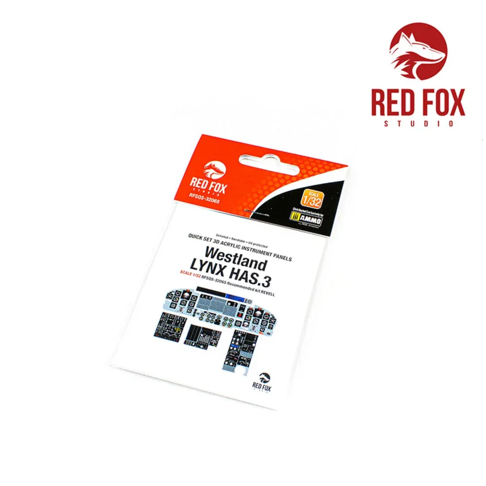 Red Fox Studio Quick Set 3D RFSQS-32065 přístrojové panely Westland Lynx HAS.3 v měřítku 1/32