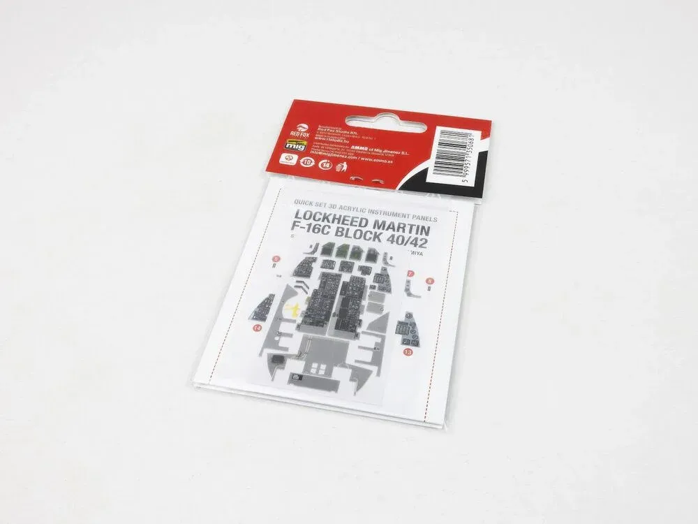 Sada 3D přístrojových panelů Red Fox Studio Quick Set RFSQS-32069 F-16C Block 40/42 v měřítku 1/32