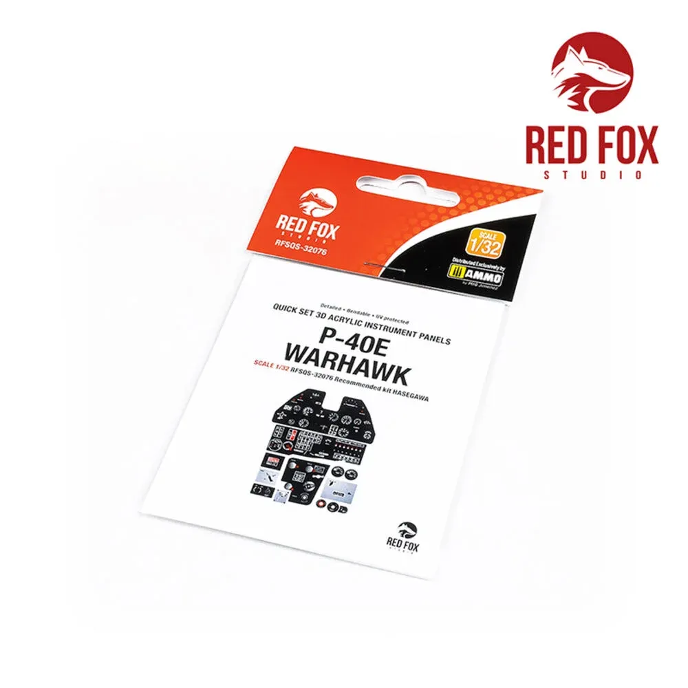 Set 3D přístrojových panelů Red Fox Studio Quick Set RFSQS-32076 pro P-40E Warhawk 1/32