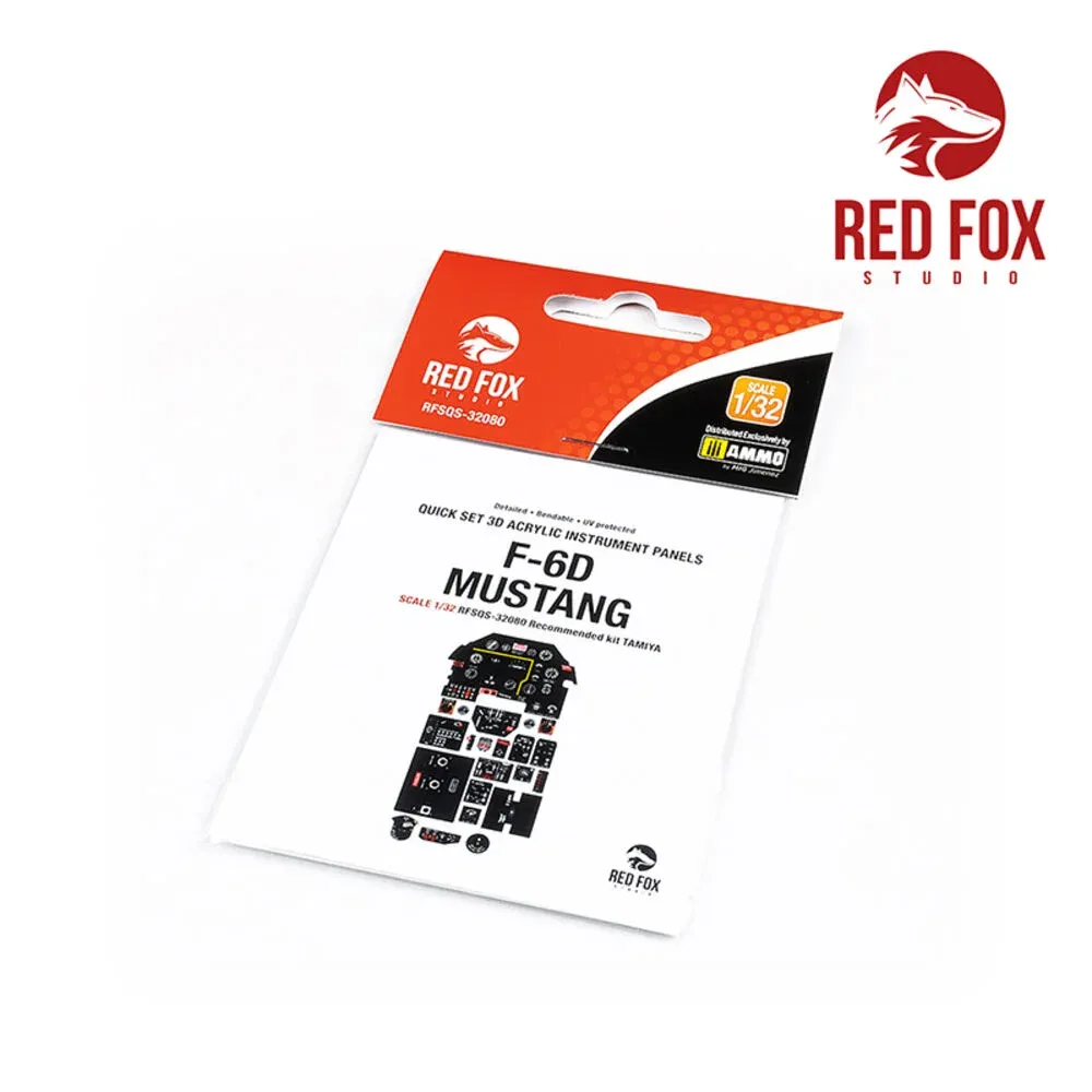 Red Fox Studio Quick Set RFSQS-32080 3D přístrojové panely 1/32 pro F-6D Mustang