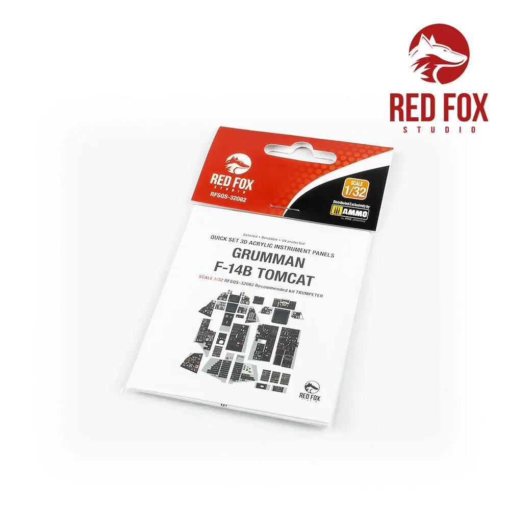 3D přístrojové panely Red Fox Studio Quick Set RFSQS-32082 pro F-14B Tomcat v měřítku 1/32