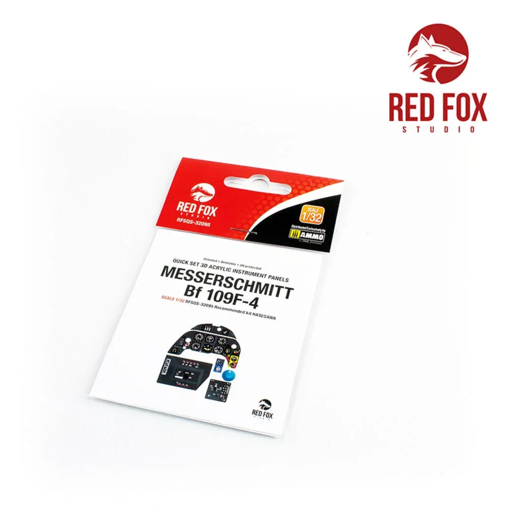 Set 3D přístrojových panelů Red Fox Studio RFSQS-32095 pro Bf 109F-4 v měřítku 1/32