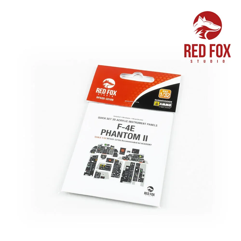 Sada 3D přístrojových panelů Red Fox Studio RFSQS-32106 pro F-4E Phantom II v měřítku 1/32