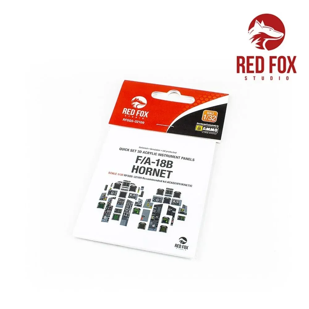 3D přístrojové panely Red Fox Studio Quick Set RFSQS-32109 pro F/A-18B Hornet v měřítku 1/32