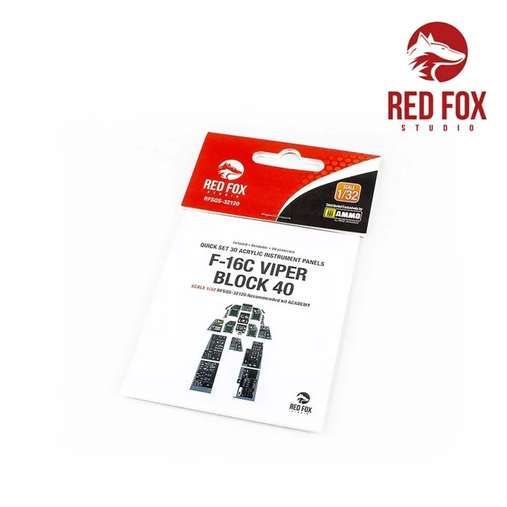 Red Fox Studio Quick Set RFSQS-32120 3D přístrojové panely kokpitu F-16C Block 40 Viper 1/32