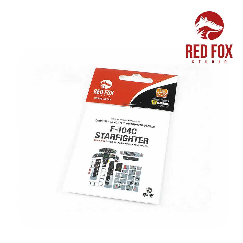 Red Fox Studio Quick Set 3D přístrojové panely 1/32 F-104C Starfighter pro stavebnici Italeri