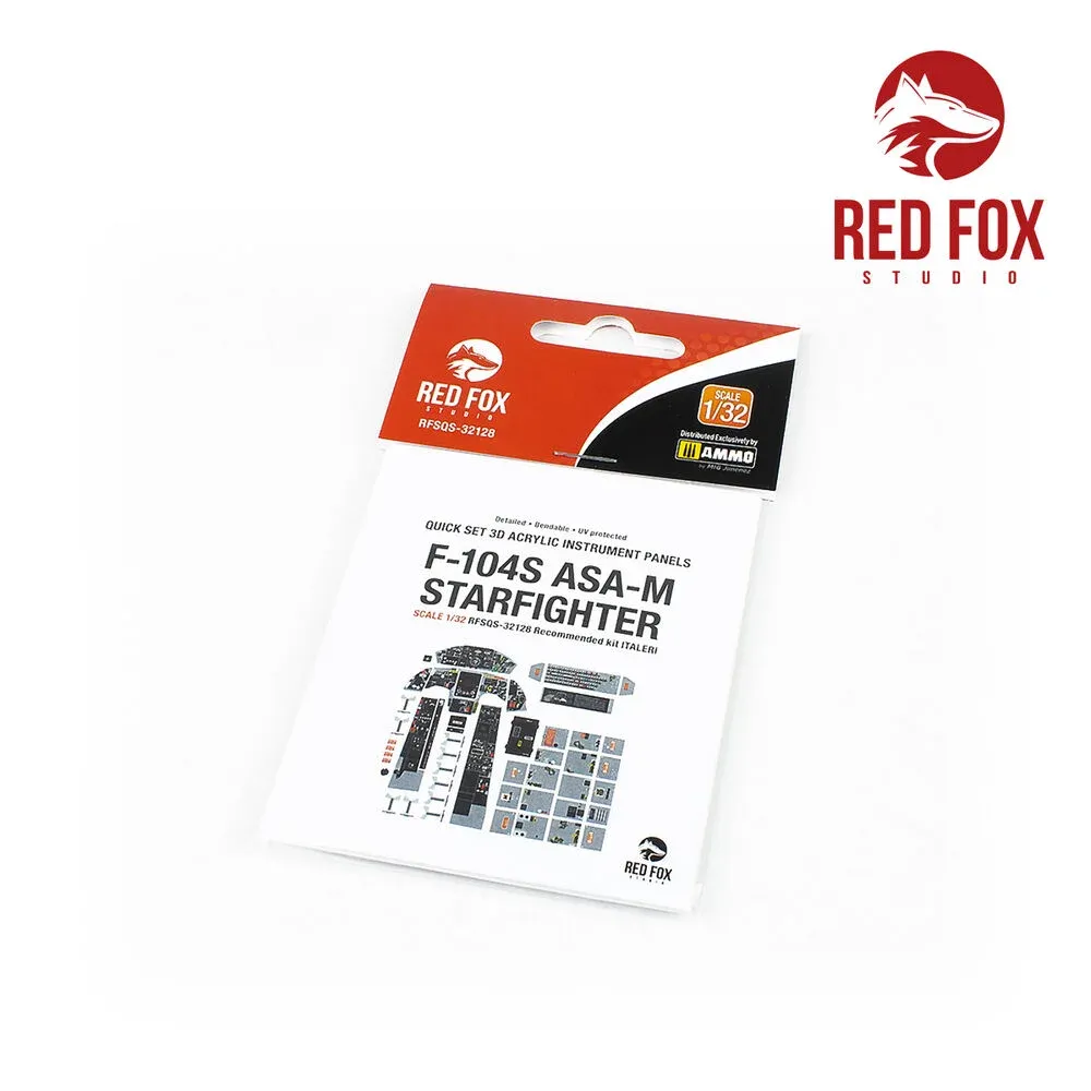 Set 3D přístrojových panelů Red Fox Studio Quick Set RFSQS-32128 pro F-104S ASA Starfighter 1/32