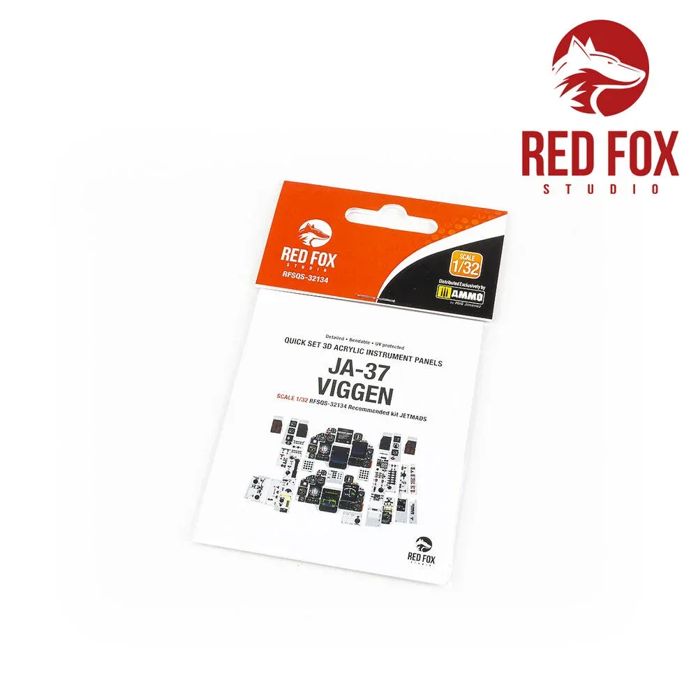 Red Fox Studio 1/32 Saab JA-37 Viggen – 3D přístrojové panely Quick Set RFSQS-32134