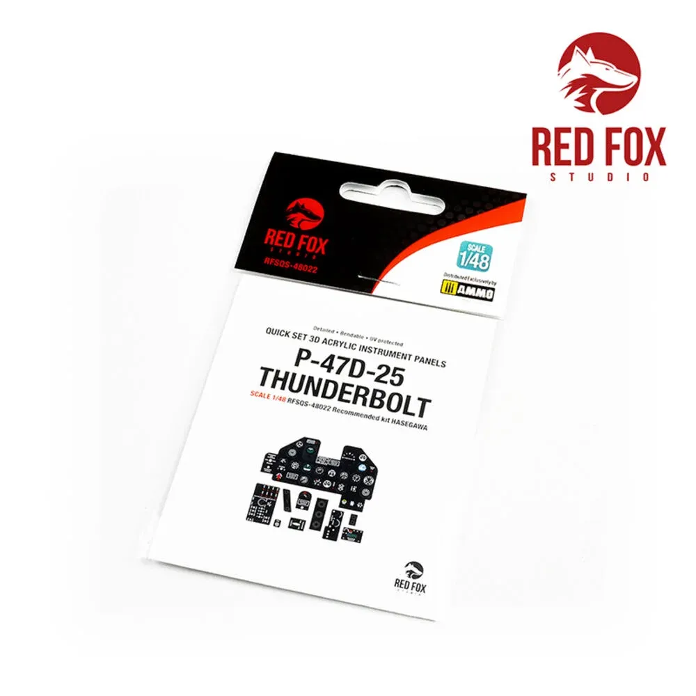 3D panely kokpitu Red Fox Studio RFSQS-48022 pro P-47D-25 Thunderbolt v měřítku 1/48