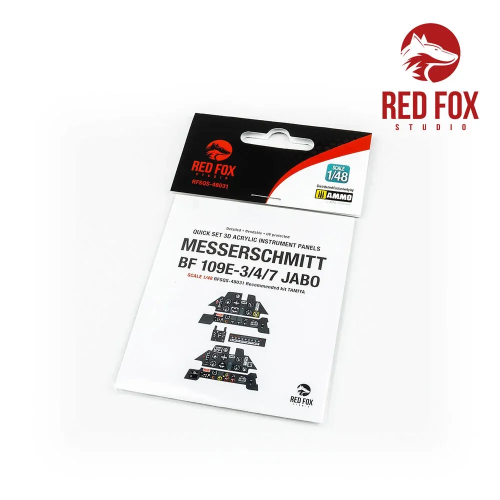 3D přístrojové panely Red Fox Studio Quick Set RFSQS-48031 pro Bf 109E v měřítku 1/48