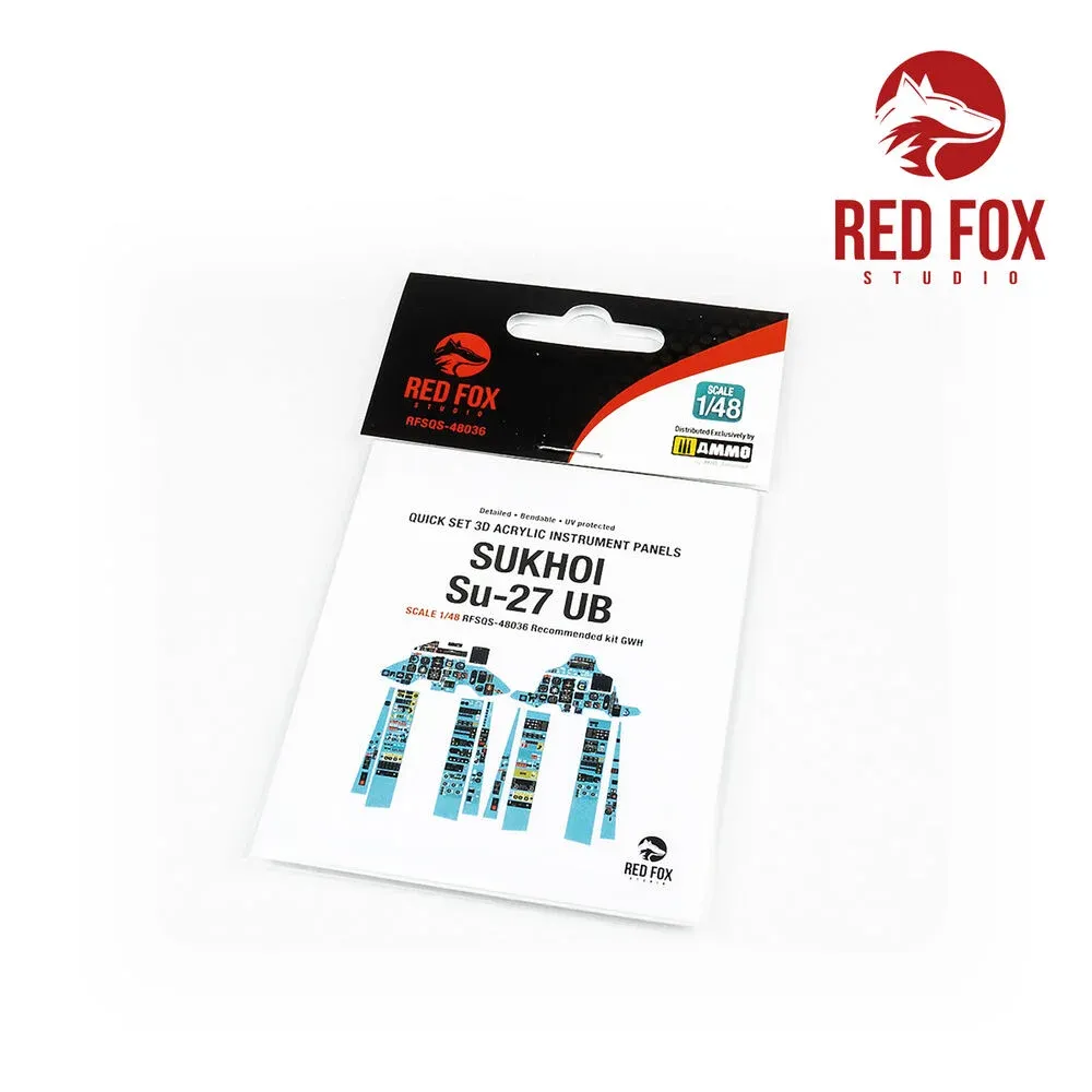 Red Fox Studio Quick Set RFSQS-48036 3D přístrojové panely pro Su-27UB Flanker-C v měřítku 1/48