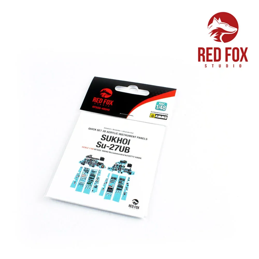Red Fox Studio RFSQS-48040 Quick Set 3D panely přístrojové desky Su-27UB v měřítku 1/48