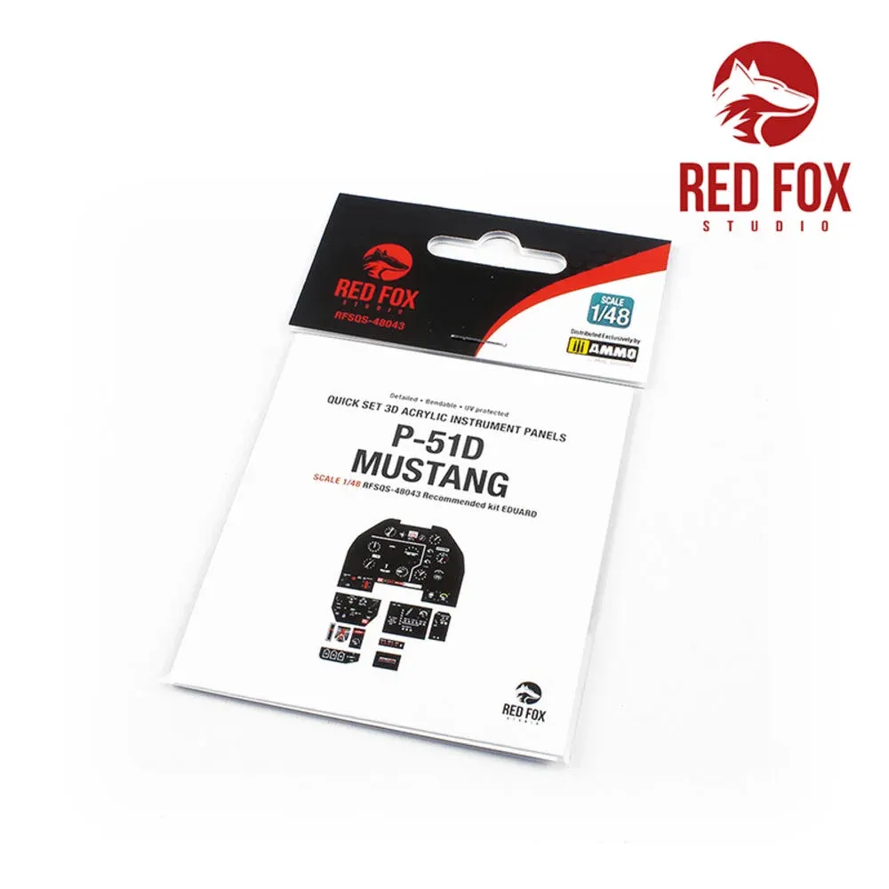Red Fox Studio RFSQS-48043 Quick Set 3D přístrojové panely pro P-51D-5 Mustang 1/48