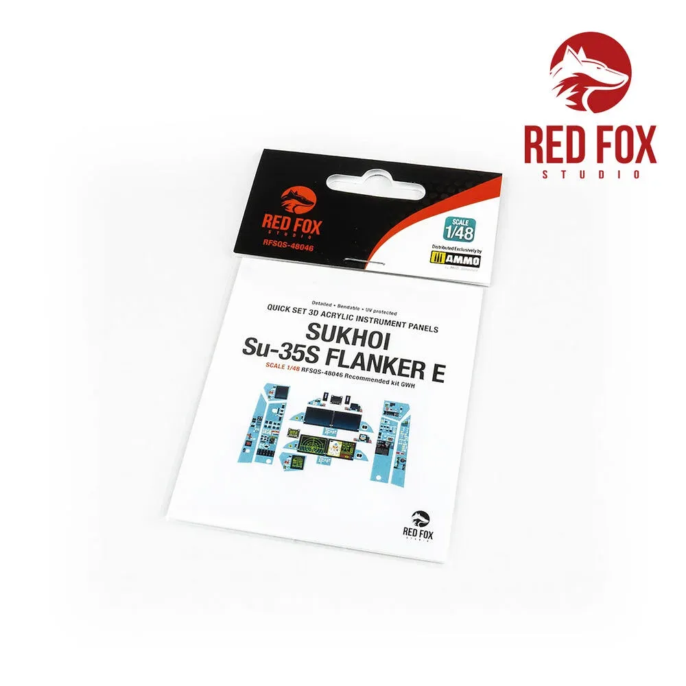 Red Fox Studio Quick Set 3D přístrojové panely Su-35S Flanker E 1/48 pro stavebnici GWH