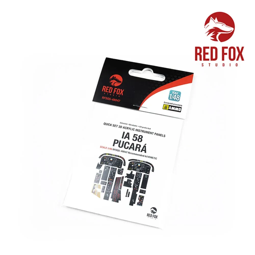 Sada 3D přístrojových panelů Red Fox Studio Quick Set RFSQS-48047 pro IA 58 Pucará 1/48