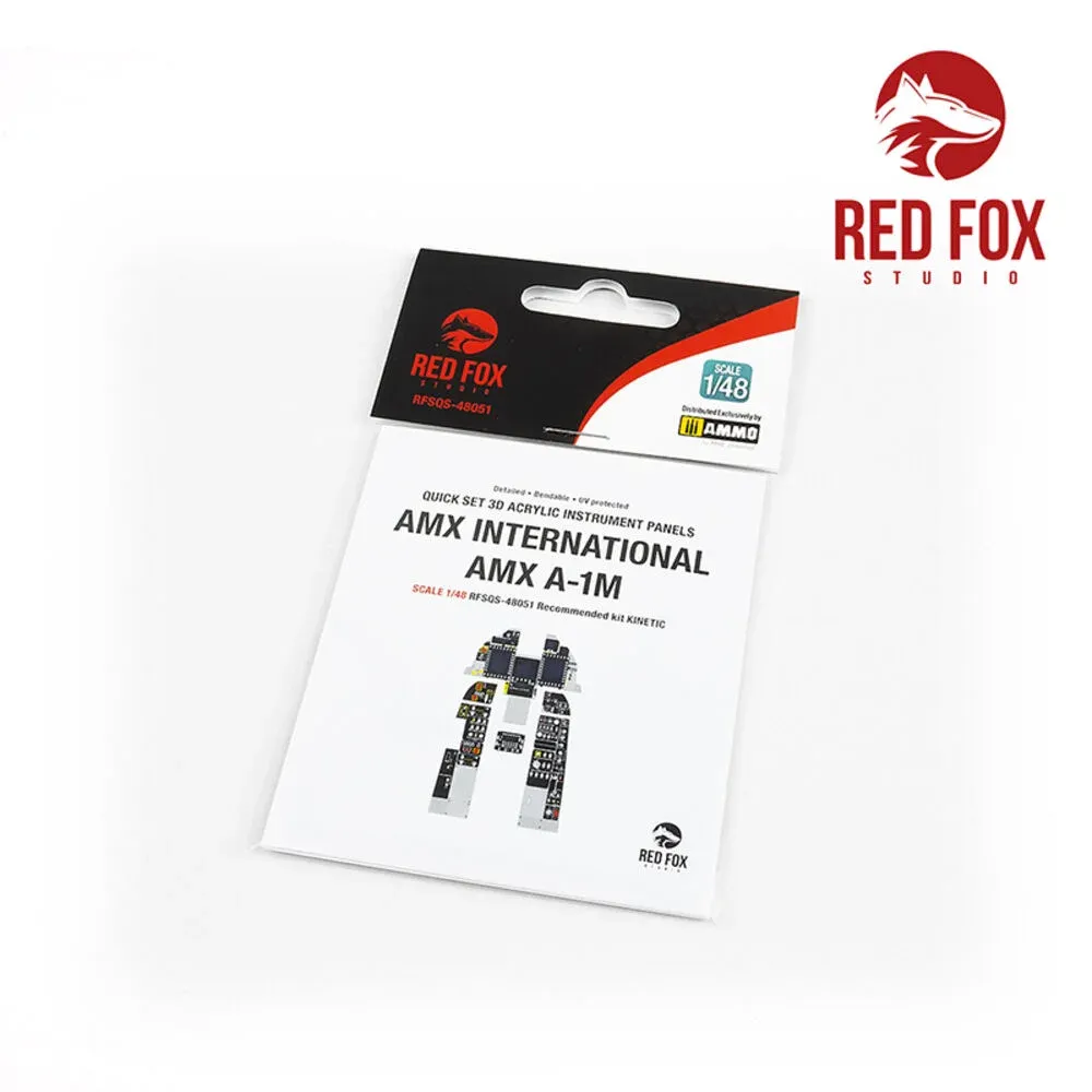 Sada 3D přístrojových panelů Red Fox Studio Quick Set 48051 pro AMX A-1M v měřítku 1/48