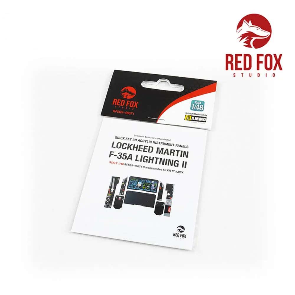 3D přístrojové panely Red Fox Studio Quick Set RFSQS-48071 pro F-35A Lightning II v měřítku 1/48